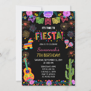 Mexican Fiesta Girl Birthday Party Invitation