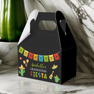 Mexican Fiesta Graduation Party Black Favor Box