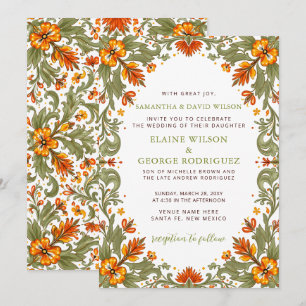 Mexican Fiesta Green Talavera Wedding Invitation
