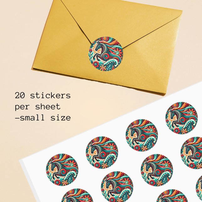 Mexican fiesta horse classic round sticker (Creator Uploaded)