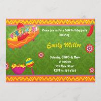 Mexican Fiesta Invitation Adult Birthday Party