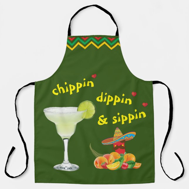 Mexican Fiesta Margarita Fruit Pepper Apron (Front)