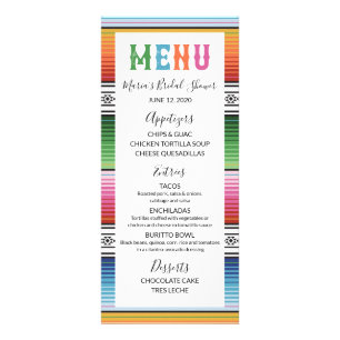 Mexican Fiesta Menu Card