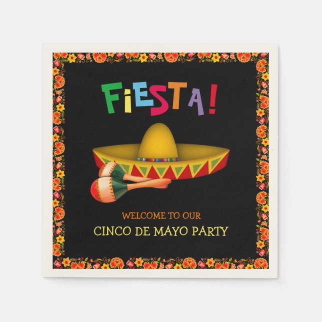 Mexican Fiesta or Cinco de Mayo Napkin (Front)
