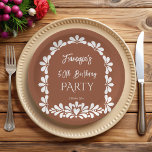 Mexican fiesta party terracotta talavera custom paper plate<br><div class="desc">Mexican fiesta birthday party terracotta talavera personalized paper plates template ,  brown and white talavera style birthday party plates,  papel picado birthday party monogrammed paper plates marrone talavera party personalized table decor vintage talavera tableware,  vintage talavera arch birthday party monogrammed paper plates</div>