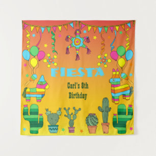 Mexican Fiesta Pinata Party Photo Booth Backdrop Tapestry