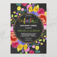Mexican Fiesta Rehearsal Dinner chalkboard floral