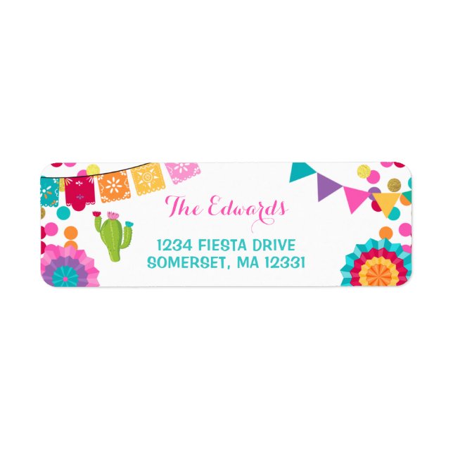 Mexican Fiesta Return Address Labels Fiesta Party (Front)
