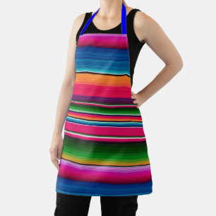 Mexican Fiesta Serape Blanket Striped Colourful Apron