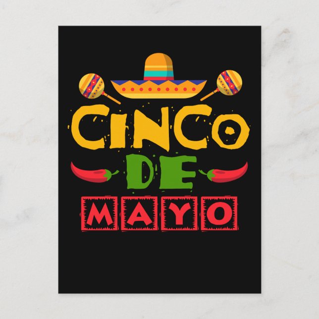 Mexican Fiesta Sombrero Happy Cinco De Mayo Postcard (Front)