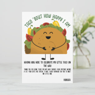 Mexican fiesta taco baby shower thank you card