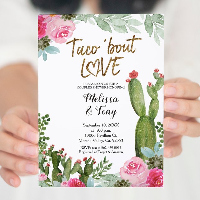Mexican Fiesta Taco 'bout Love Couples Shower Invi Invitation (Creator Uploaded)