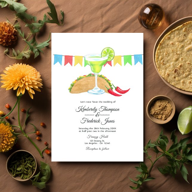 Mexican Fiesta Taco 'bout Love Wedding Invitation (Tacos and Tequila)