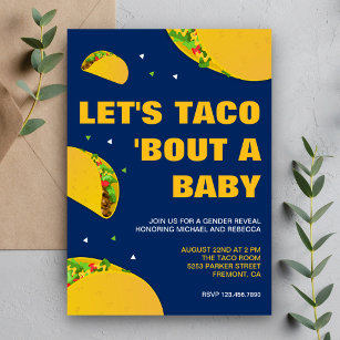 Mexican Fiesta Taco Theme Gender Reveal Party Invitation