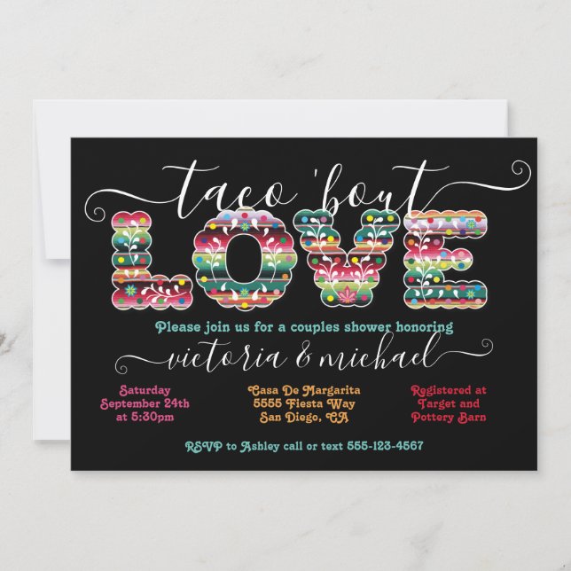 Mexican Fiesta Taco'bout Love Invitation pour coup (Devant)