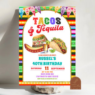 Mexican Fiesta Tacos and Tequila Invitation
