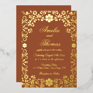 Mexican Fiesta Terracotta Gold Floral Wedding 