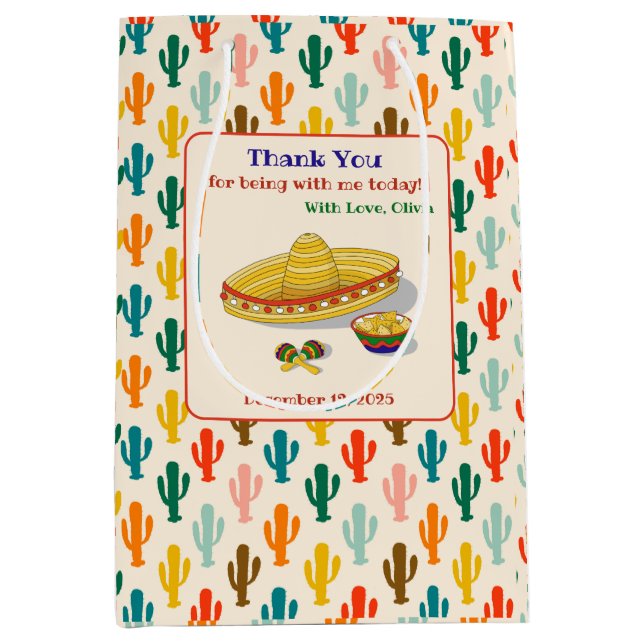 Mexican Fiesta Thank You Gift Bag  (Front)
