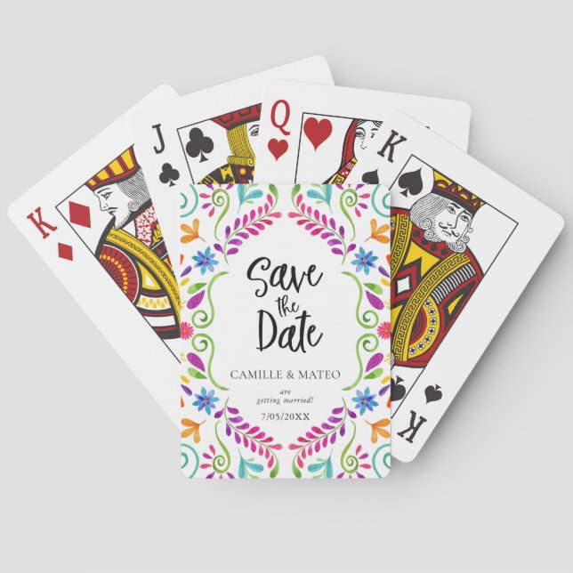 Mexican Fiesta Theme Save the Date Playing Cards (Back)