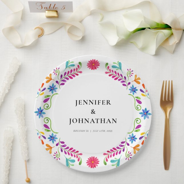 Mexican Fiesta Wedding Party  Paper Plates (Wedding)
