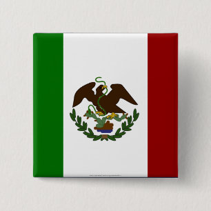 Mexican Flag 2 Inch Square Button