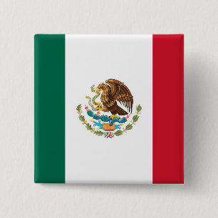 Mexican Flag 2 Inch Square Button