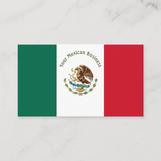 Mexican Flag Custom Business Card (Front)