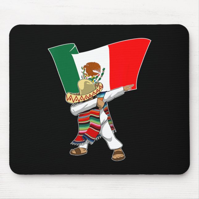 Mexican Flag Dabbing  Mouse Pad (Front)