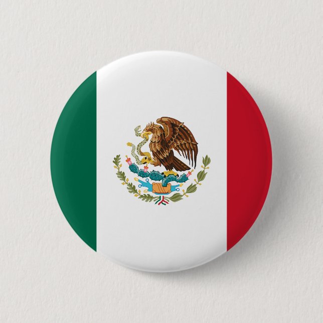 Mexican Flag - Flag of Mexico 2 Inch Round Button (Front)