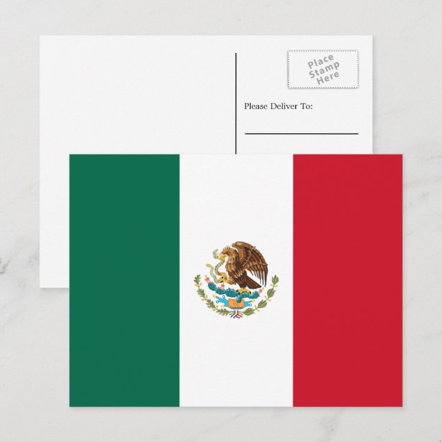 Mexican Flag, Flag of Mexico Postcard (Front/Back)