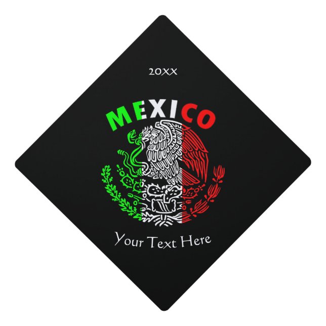 Mexican Flag Graduation Cap Design (Front)