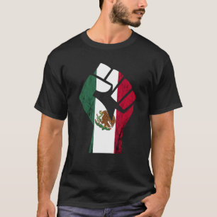Mexican Flag Handfist Mexican Pride Cinco De Mayo  T-Shirt