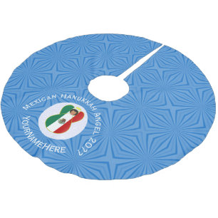 Mexican Flag Hanukkah Angel Year Name Brushed Poly Brushed Polyester Tree Skirt