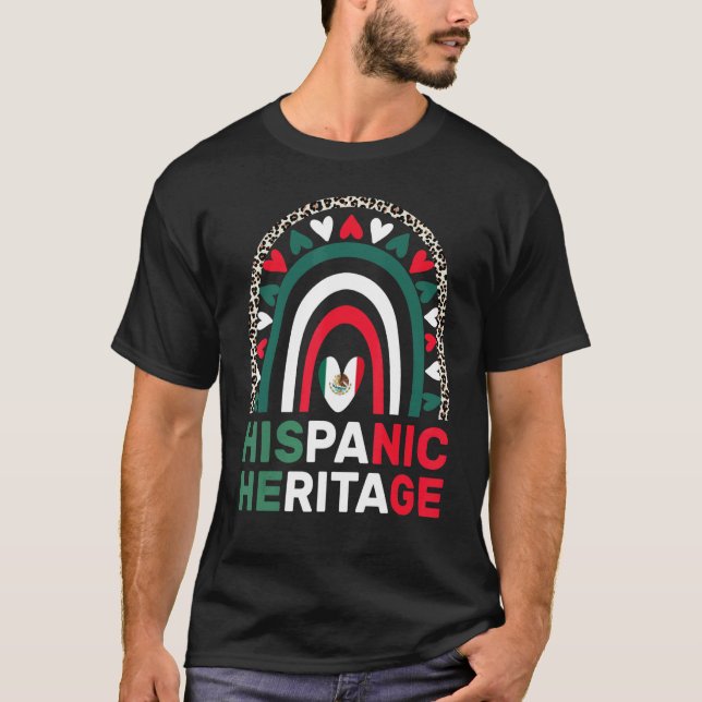 Mexican Flag Hispanic Heritage Month Mexico T-Shirt (Front)