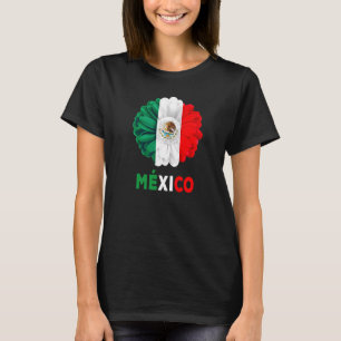 Mexican Flag Idea De Mexico Para Mujeres & Dahlia  T-Shirt
