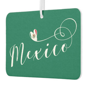 Mexican Flag In Heart, I Love Mexico Air Freshener