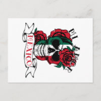 Mexican Flag Independence Day Mexico Skull Roses
