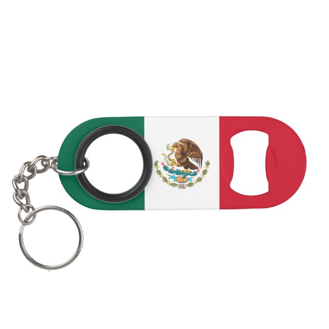 Mexican Flag Keychain Bottle Opener (Back Horizontal)