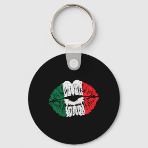 Mexican Flag Lips Kiss Cinco De Mayo Patriotic Wom Keychain