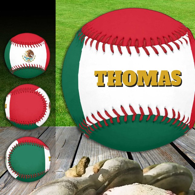 Mexican Flag, Mexico, Monogram / Baseball Balls (Creator Uploaded)