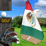 Mexican flag & Mexico monogrammed Golf /sports Gol Golf Towel<br><div class="desc">Sports/Golf Towel: Mexico & Mexican flag with monogrammed "custom" name at the bottom - love my country,  travel,  holiday,  patriots / sports fans</div>