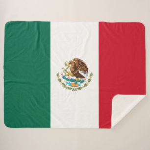 Mexican Flag (Mexico) Sherpa Blanket