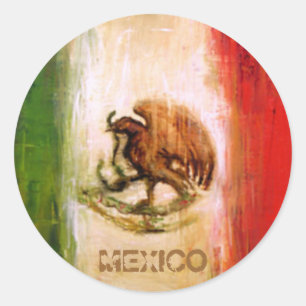MEXICAN FLAG - MEXICO STYLE CLASSIC ROUND STICKER