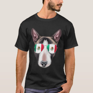 Mexican Flag Miniature Bull Terrier Dog Mexico Poc T-Shirt