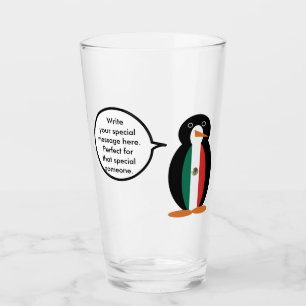 Mexican Flag Ms. Penguin Drinking Glass