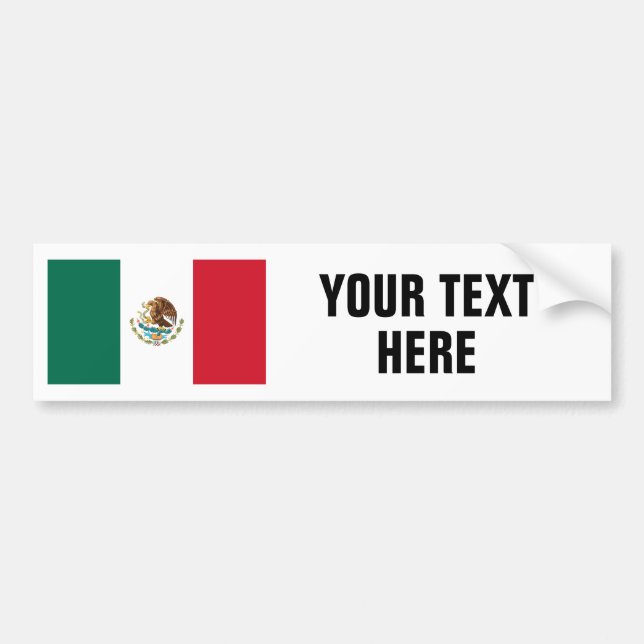 Mexican flag of Mexico custom bumper stickers (Front)