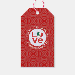 Mexican Flag Red LOVE Gift Tags