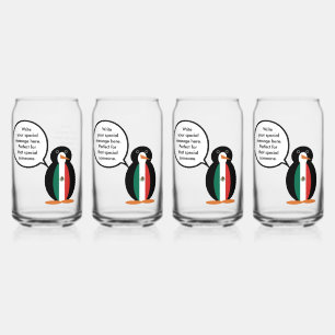 Mexican Flag Talking Ms. Penguin  Can Glass