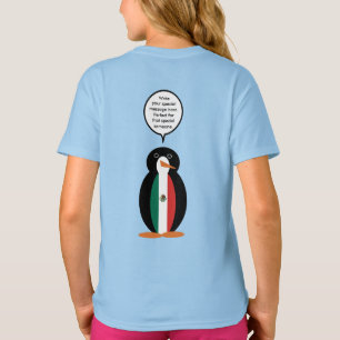 Mexican Flag Talking Ms. Penguin Girls' T-Shirt