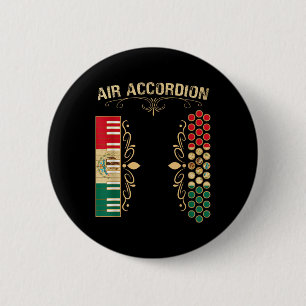 Mexican Flag Vintage Air Accordion Shirt For Latin 2 Inch Round Button